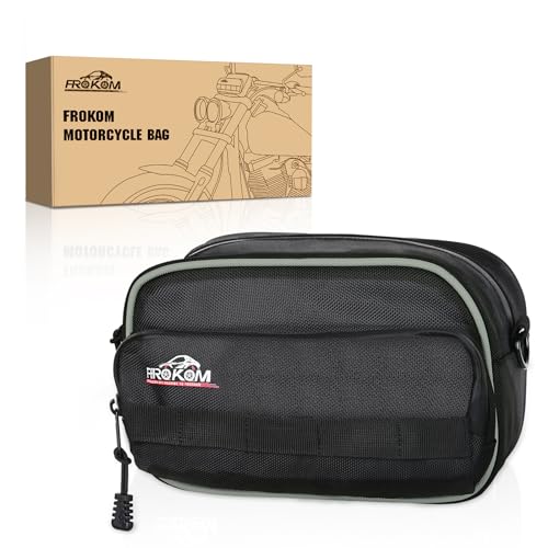 Frokom Motorcycle Handlebar Bag Black Sissy Bar BagTool BagFront Fork Storage Accessory BagUniversal Handle Bar BagBike Bar Bagfor Motorcycle Cruiser Softail Dyna Sportsters - Image 1