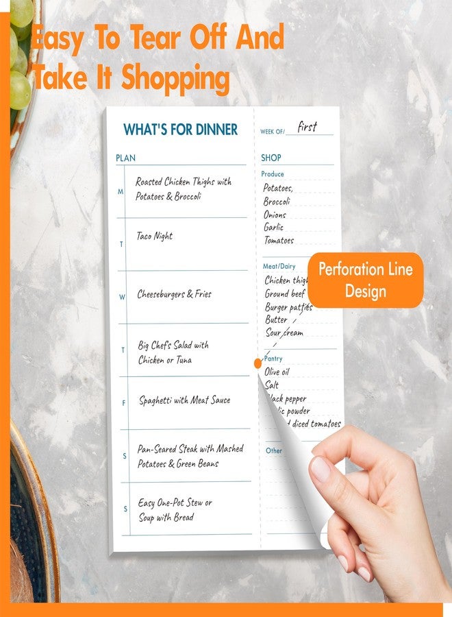 Gethelud 2 Pack Magnetic Planner Pad, What’s for Dinner & Daily Plan, Tear-off Weekly Meal Planning Grocery List Notepad, Family Dinner Menu Shopping List for Fridge, Whiteboard, 52 Sheets per Pad - Image 5