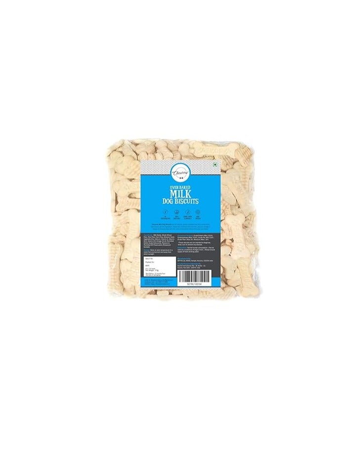 Chewers Oven Baked Milk Dog Biscuits, Calcium Rich Dog Treat 1 Kg