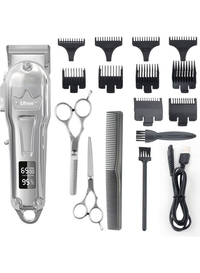 NIBEMINENT Electric Hair Clippers with LED Display Cutting Trimmer Kit Silver Silver/Black - Image 1