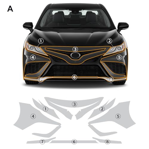 FDAIUN for 2021-2024 Toyota Camry SE XSE Edition PPF Precut Car Paint Protective Film Self Healing TPU HD Film Scratch Protector Exterior Accessories (Front Bars + Headlights 8Pcs) - Image 2