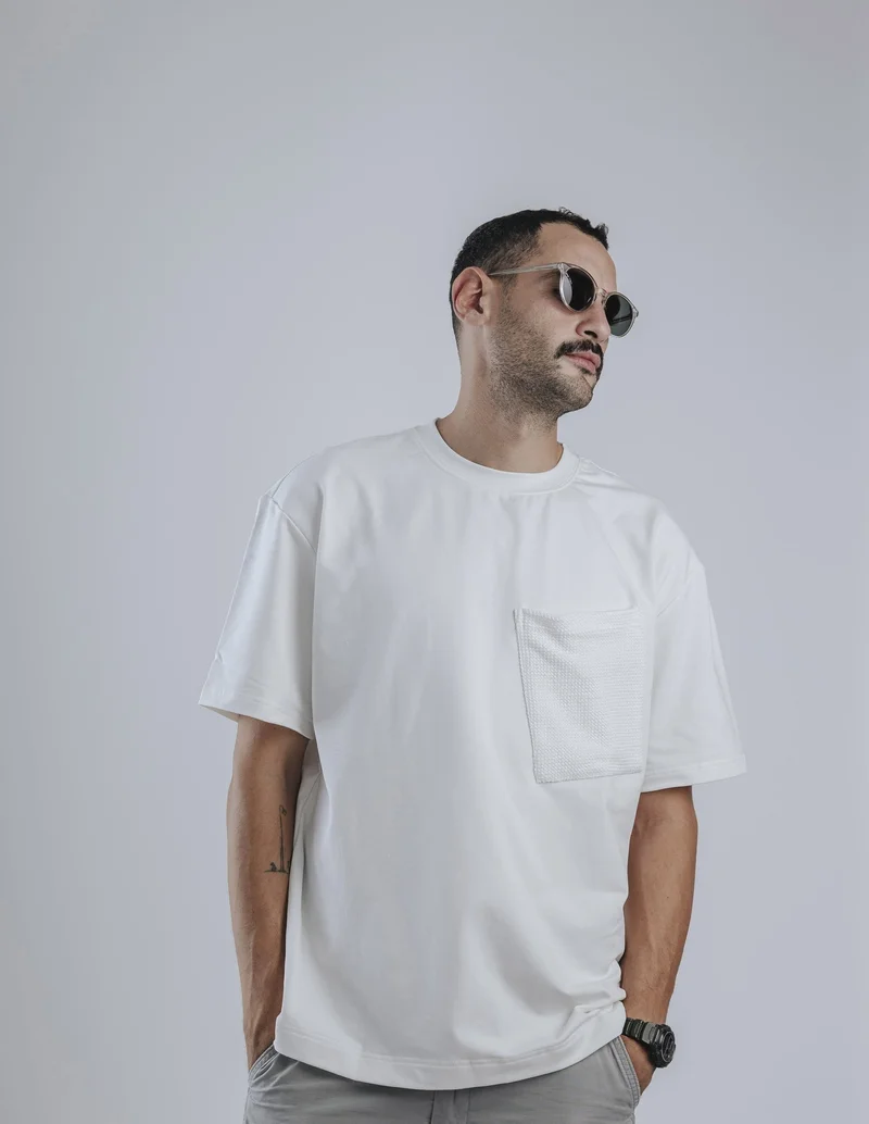 سناج فيس تيشيرت رجالي كبير بجيوب من سنغ فيس