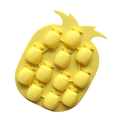 Wetco Chocolate Candy Silicone Mold StrawberriesPineapplesApplesGrapes Flexible Baking Molds for Ice Cube Jelly Biscuits Gummy Candies Pineapple
