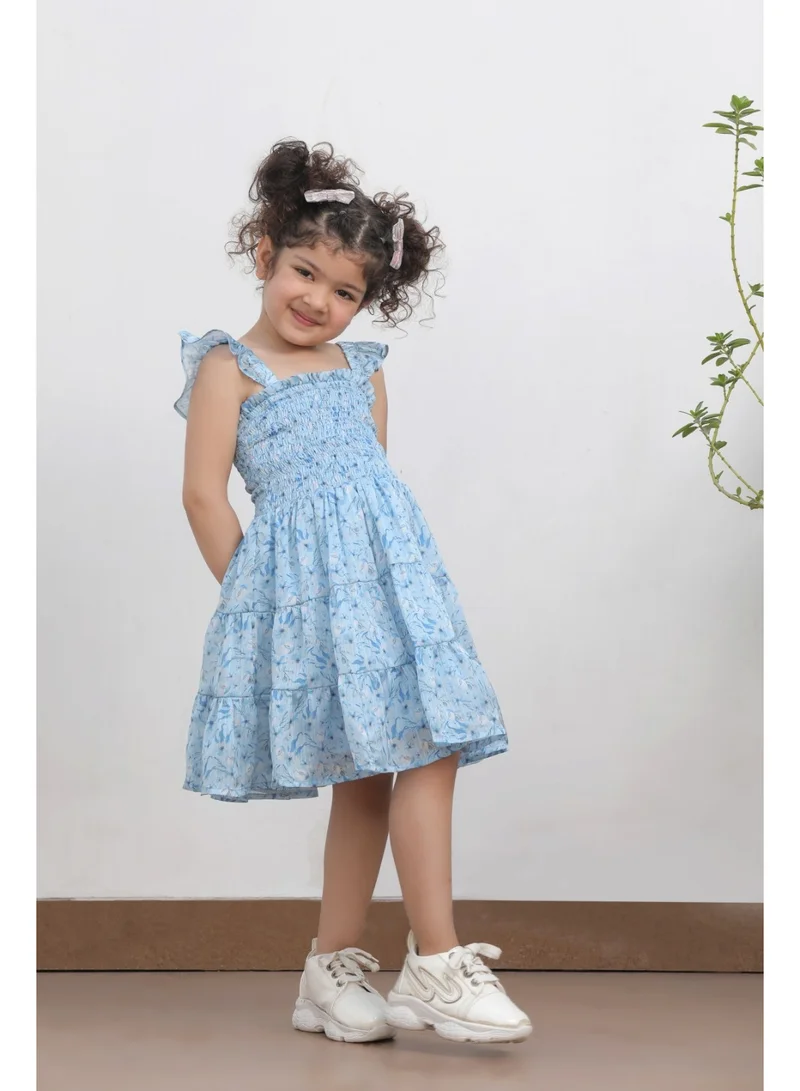 Luxe & Hardy فستان شيفون متعدد الطبقات مزين بالكشكشة للبنات