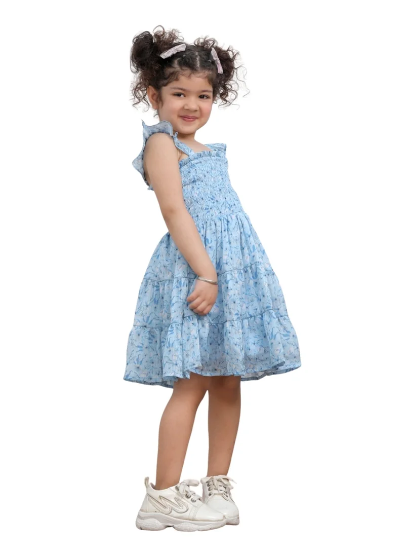 Luxe & Hardy فستان شيفون متعدد الطبقات مزين بالكشكشة للبنات