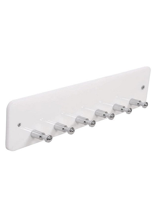 FORTUNE High Grade Acrylic Key Stand Wall Mount, 6 Hooks Cloth Holder, Jewelry Holder Multipurpose for Home, Hotels, Bathroom Accessories Decor- Black and White (Key Stand Stud, Pack of 1) - Image 3