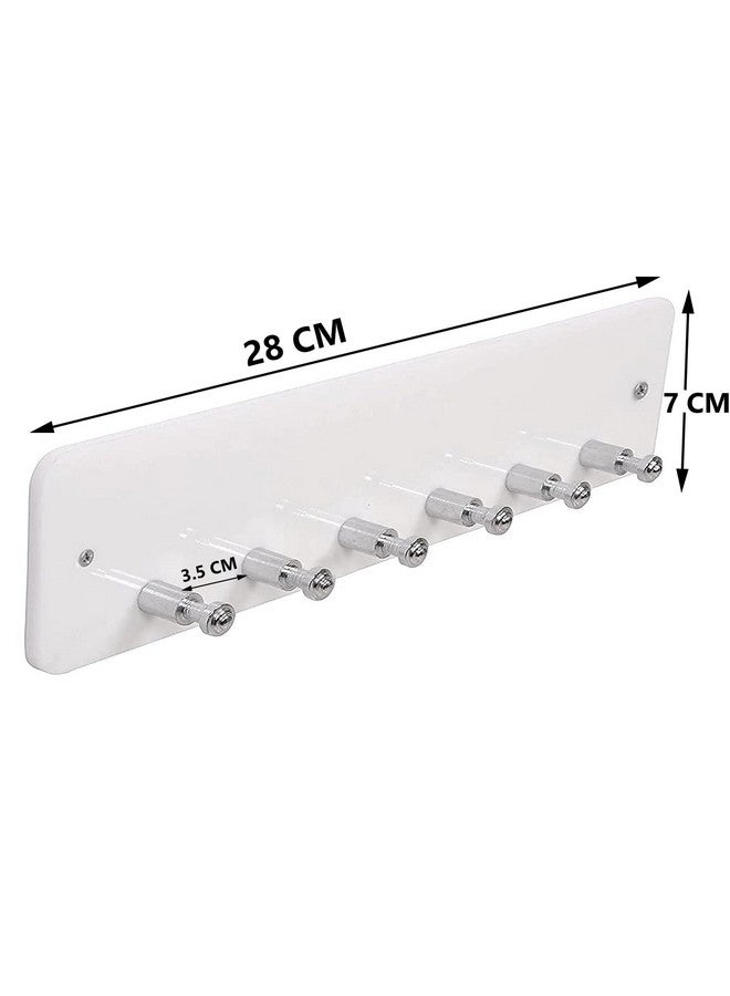 FORTUNE High Grade Acrylic Key Stand Wall Mount, 6 Hooks Cloth Holder, Jewelry Holder Multipurpose for Home, Hotels, Bathroom Accessories Decor- Black and White (Key Stand Stud, Pack of 1) - Image 4