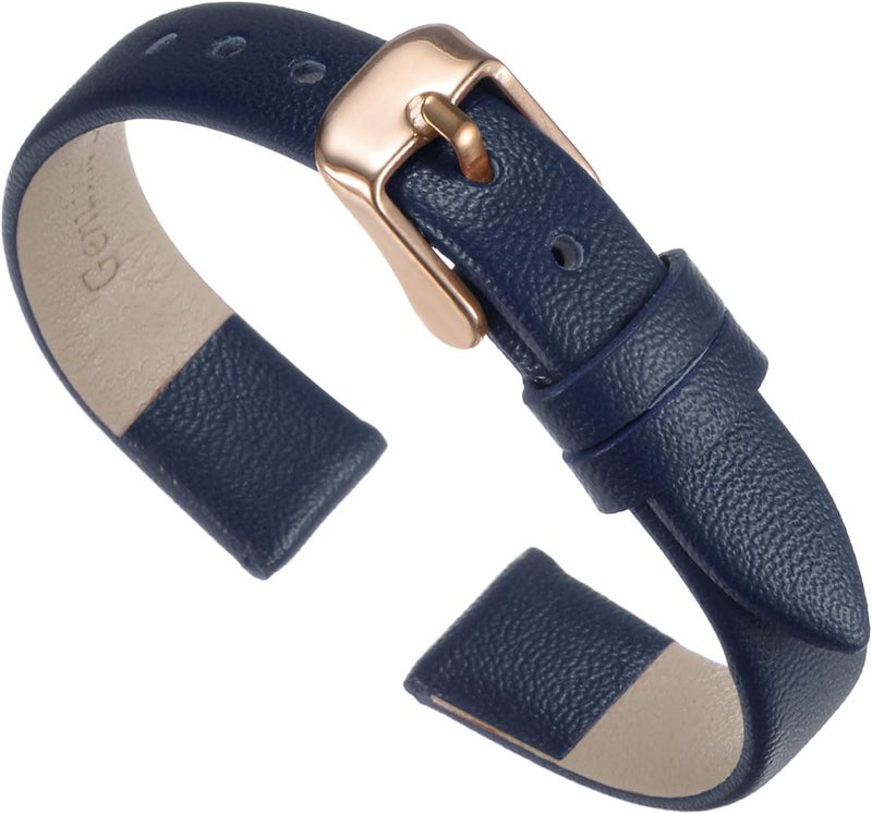 QUARKZMAN Leather Watch Strap Watch Leather Strap Watch Straps Flat Thin Elegant Leather Watch Strap Buckle for Smartwatch Men Women Men Women - Image 1