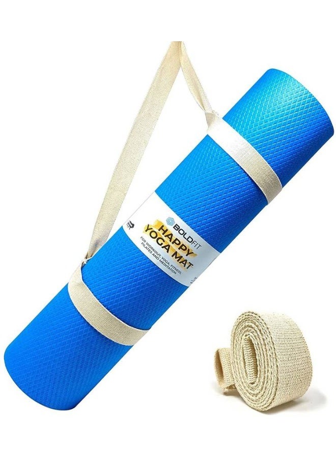 BOLDFIT BOLDFIT Yoga Mat For Men Women & Kids Eva Exercise Mat For Gym With Cover Strap Mattress Blue 4 mm Yoga Mat  - Image 1