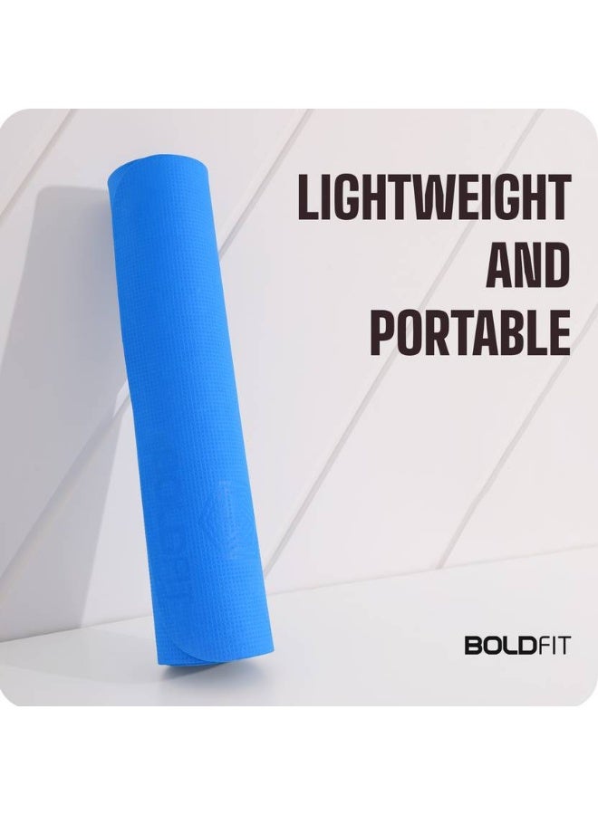 BOLDFIT BOLDFIT Yoga Mat For Men Women & Kids Eva Exercise Mat For Gym With Cover Strap Mattress Blue 4 mm Yoga Mat  - Image 3