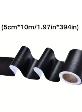 1pc Black Wood Grain Peel & Stick Wallpaper Border - 10m Removable PVC, Waterproof & Oil-Proof, Easy to Apply Mirror Frame Decor for Kitchen & Bathroom, Chic Home Makeover, Waterproof Wallpaper for Bathroom - pzsku/Z1168D0603B489E349110Z/45/_/1740347158/8373bdfe-2f2d-40d6-bfc2-1627a506aab4
