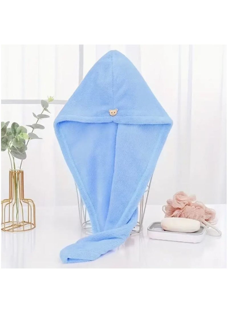 Generic gem Microfiber Hair Wrap Bath Towel - 3pcs Set (Pink, Blue  Green)  - Image 3