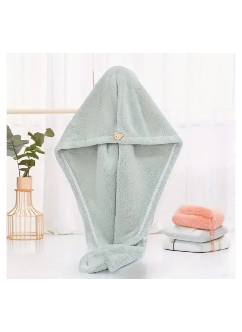 Generic gem Microfiber Hair Wrap Bath Towel - 3pcs Set (Pink, Blue  Green)  - Image 4