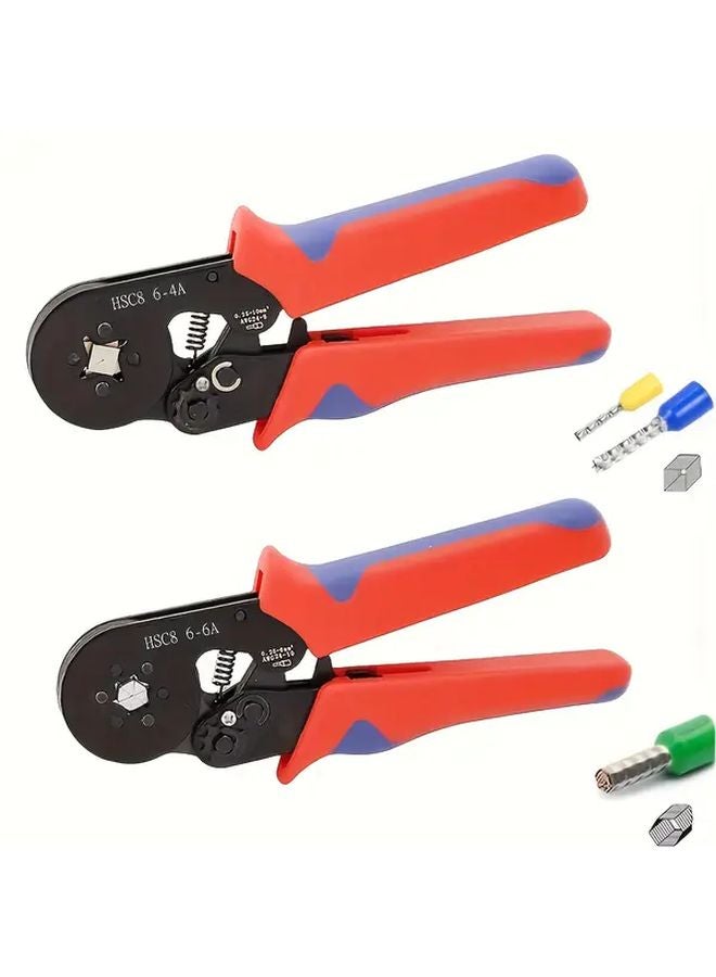Red Blue Crimping Pliers 6 6A Automatic Ratchet Adjustment for 1200 Wire Connectors Electrical Work - Image 2