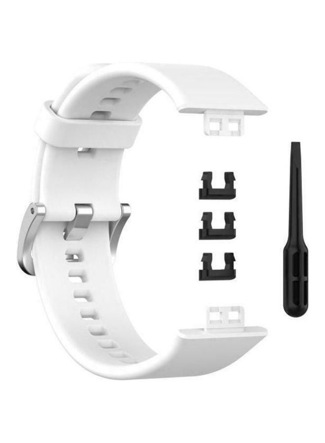 NIBEMINENT Huawei Watch Fit Silicone Band Replacement Sport Strap White - Image 2