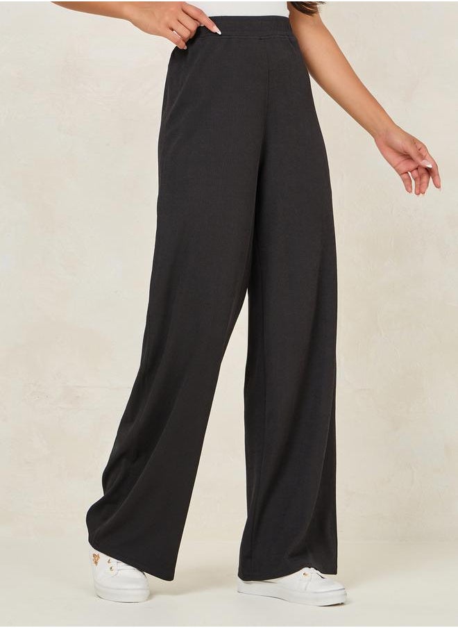 Ribbed Wide Leg Pants with Elastic Waistband - pzsku/Z1168E0F8225BC9FCA9EFZ/45/_/1720357079/cb7767e3-4e90-43c6-8437-4e8a34cc875f