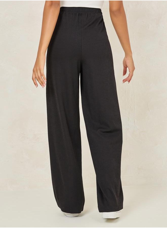 Ribbed Wide Leg Pants with Elastic Waistband - pzsku/Z1168E0F8225BC9FCA9EFZ/45/_/1720357081/210bc6c8-989a-4551-9e03-cf49a76a0cb3
