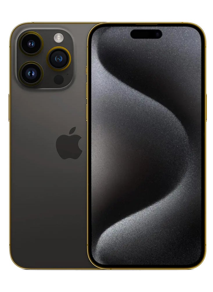 CAVIAR Caviar Luxury 24k Gold Plated Frame Customized iPhone 15 Pro 1 TB Black Titanium  - Image 3