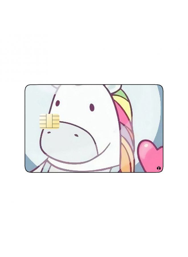 RKN PRINTED BANK CARD STICKER Cute Unicorn Drawing In Space - Image 2