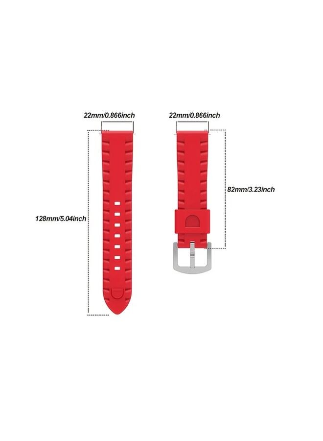 22mm Deep Blue Sporty Watch Band with Deployant Clasp Durable Silica Gel Wristband - Image 4