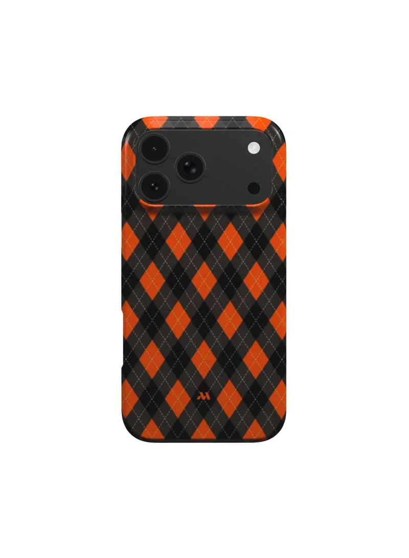 Mobcos iPhone 18 Pro Autumn Plaid Premium Case Compatible with Hybrid Dual-Layer Hard Shell + Silicone Protection - Scratch-Resistant Shockproof Mobile Cover