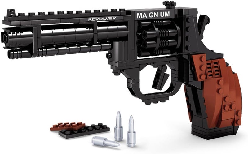 ELEFOCUS 11 Revolver Gun Building Block Set Technic Pistol Kit Brick Gun Model for Kids Ages 6 Hand Guns Construction Toy Set300PCS - Image 3