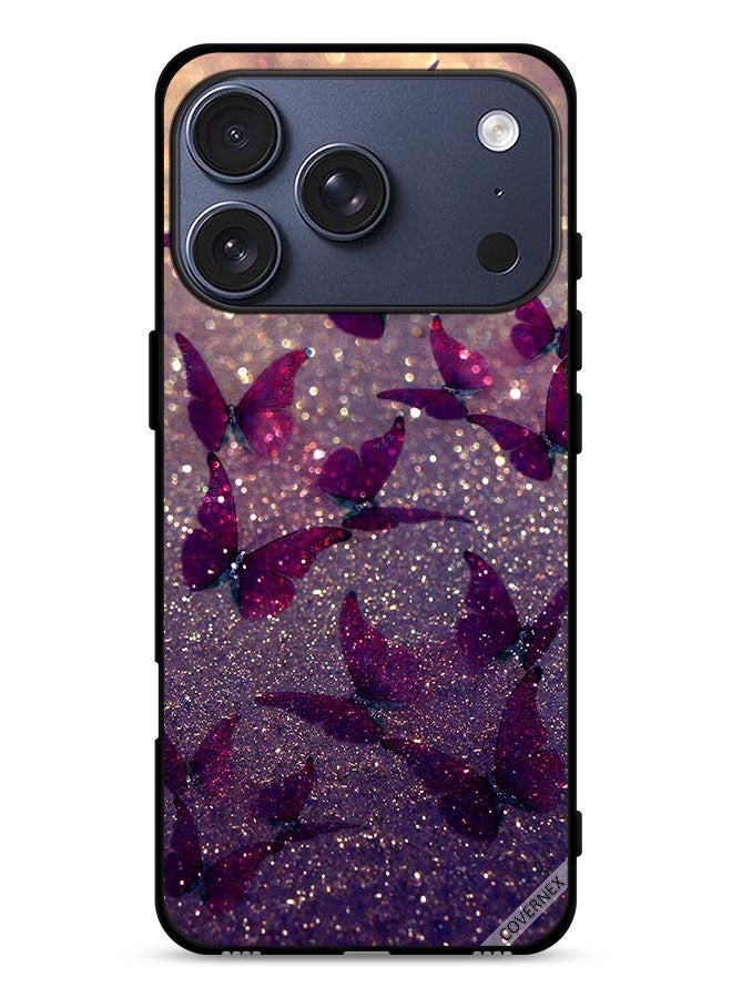 Covernex Apple iPhone 17 Pro Protective Case Cover Glitter Butterflies - Image 1