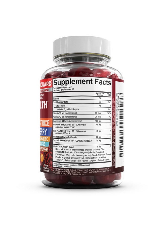 Clean Nutraceuticals Coq10 Gummies | Red Yeast Rice Hawthorn Berry Ginger Turmeric Citrus Bergamot Hibiscus Vitamin K2+D3 Magnesium Glycinate Cayenne Pepper Fenugreek Orange Flavor CardiGuard - Image 3