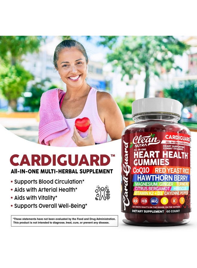 Clean Nutraceuticals Coq10 Gummies | Red Yeast Rice Hawthorn Berry Ginger Turmeric Citrus Bergamot Hibiscus Vitamin K2+D3 Magnesium Glycinate Cayenne Pepper Fenugreek Orange Flavor CardiGuard - Image 4