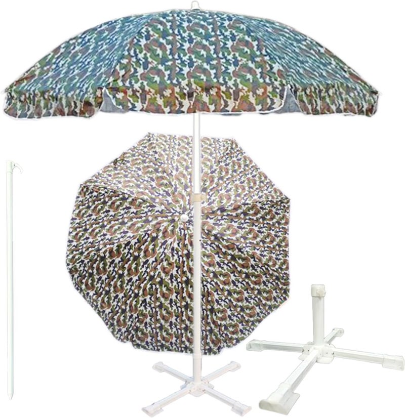 RAINPOPSON RAINPOPSON Garden Umbrella Outdoor Big Size With Stand Heavy Duty Garden Umbrella Dimator 8Ft48In Patio Garden Outdoor Umbrella for Rain Sun Proof Garden Umbrella 48in Army  - Image 1