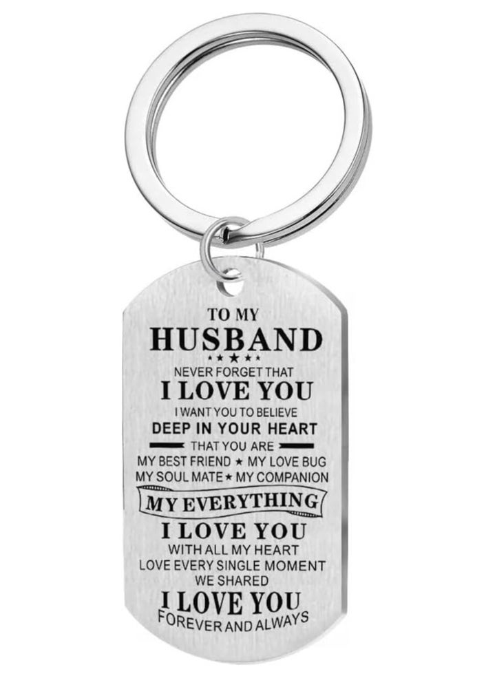 SOLDOUT Husband Keychain from Wife for Anniversary Birthday Valentine’s Day for Fiance Bridegroom Hubby Wedding Keyring for Him 