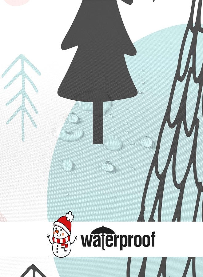 YOSTEV Christmas Shower Curtain, Christmas Tree Shower Curtains for Bathroom Decor, Winter Holiday Shower Curtain, Xmas Pine Fabric Cloth Bath Curtain 72x72 Inch - Image 5