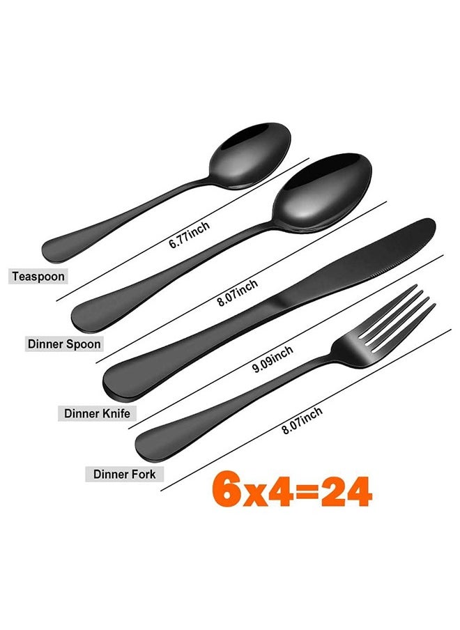 Swift Stainless steel gift cutlery set 24 pcs black  - Image 5