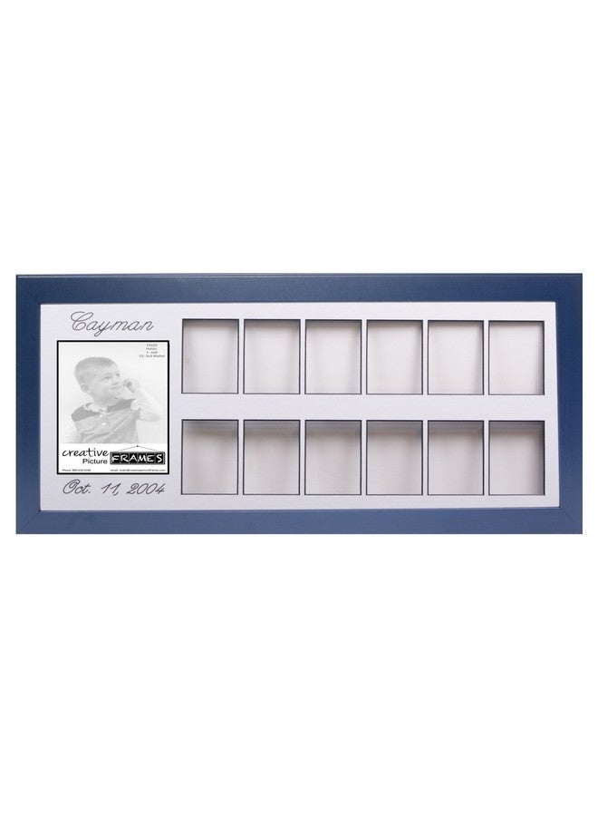 Creative Picture Frames Personalized Baby'S First 12 Month Timeline Collage 12 By 22-Inch Candy Blue Picture Frame with Stand And Hanger - Image 1