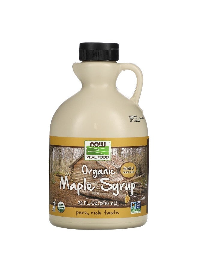 Now Foods NOW Foods, Real Food, Organic Maple Syrup, Grade A, Amber Color, 32 fl oz (946 ml)  - Image 1