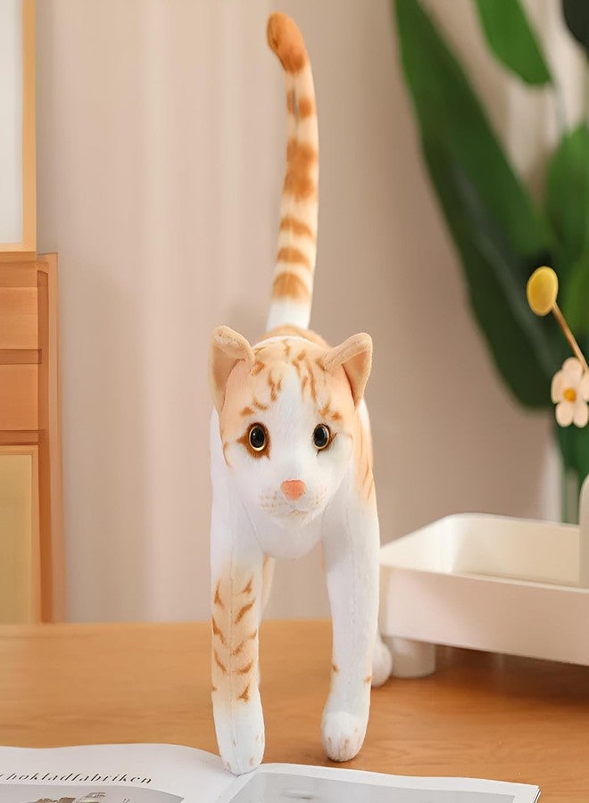 Tickles Standing Cat Soft Stuffed Plush Animal Toy for Kids Boys & Girls Birthday Gifts (Color: Orange Size: 30 cm) - Image 5