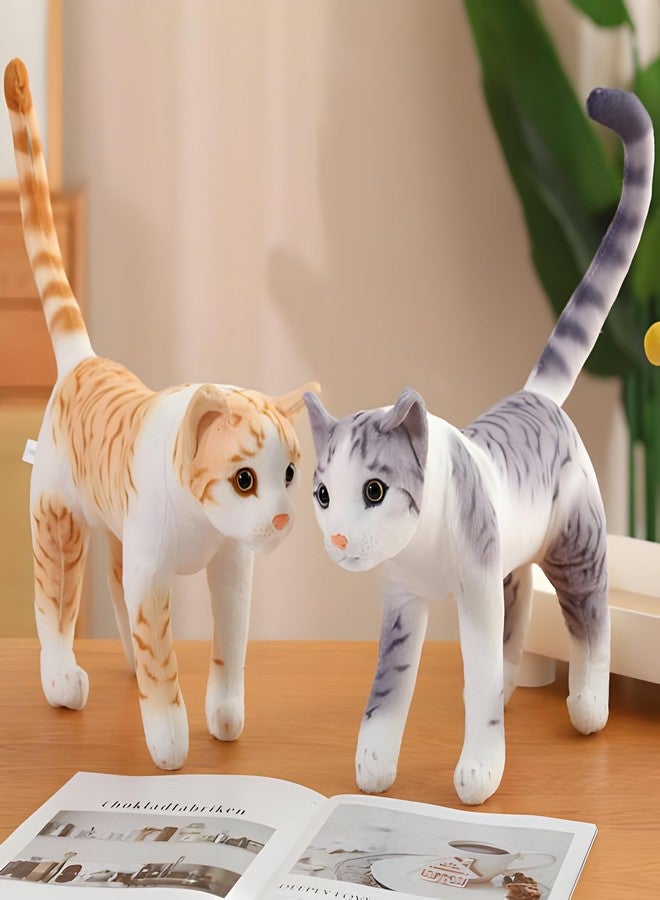 Tickles Standing Cat Soft Stuffed Plush Animal Toy for Kids Boys & Girls Birthday Gifts (Color: Orange Size: 30 cm) - Image 3