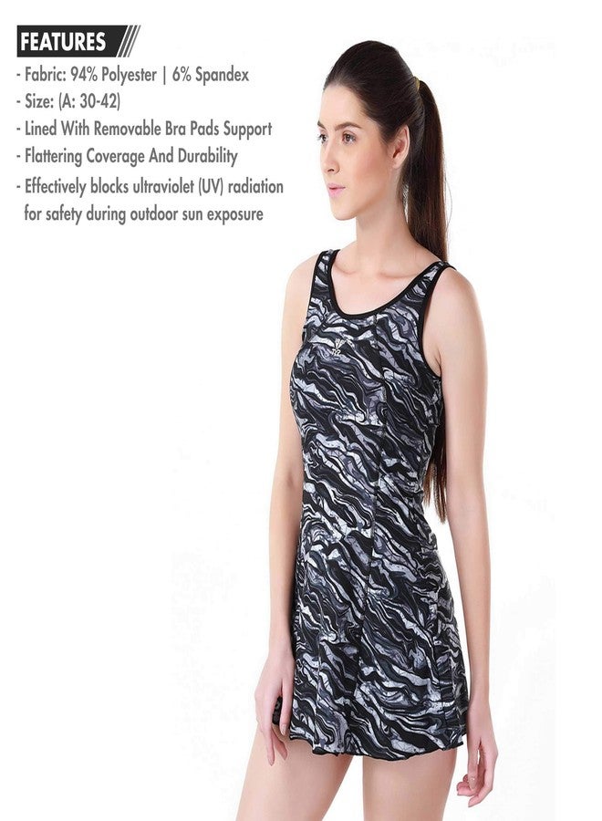 TYR Polyester Miramar Women Frocksuit Without Sleeves, S/32 (Titanium - Black) - Image 2