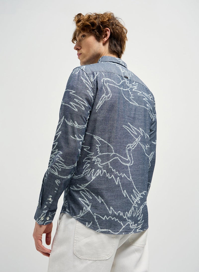 THE BEAR HOUSE Cotton Shirt for Men | Slim Fit, Long Sleeve, Casual or Formal Button-Down | Soft, Breathable Fabric for Work, Everyday, & All-Season Wear in Stylish - Image 2