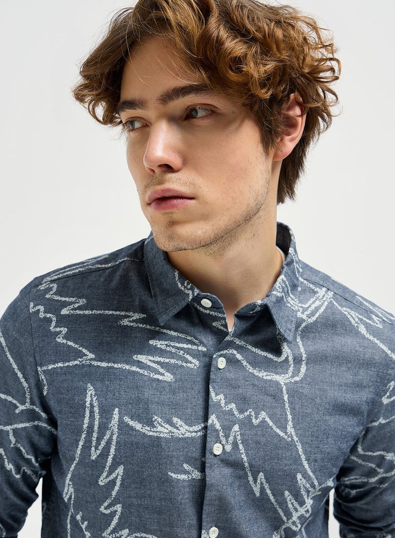 THE BEAR HOUSE Cotton Shirt for Men | Slim Fit, Long Sleeve, Casual or Formal Button-Down | Soft, Breathable Fabric for Work, Everyday, & All-Season Wear in Stylish - Image 5