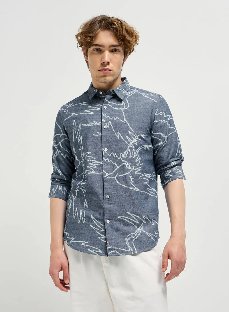 The Bear House  Cotton Shirt for Men | Slim Fit, Long Sleeve, Casual or Formal Button-Down | Soft, Breathable Fabric for Work, Everyday, & All-Season Wear in Stylish for Men | Best Price UAE