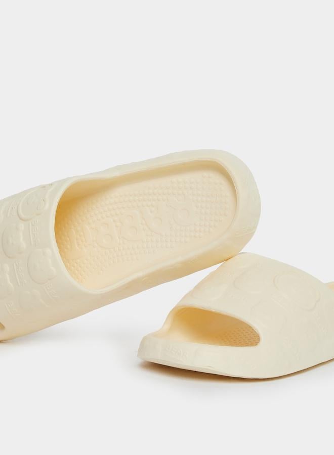 Styli Women Yellow Bear Print Slides - Image 3