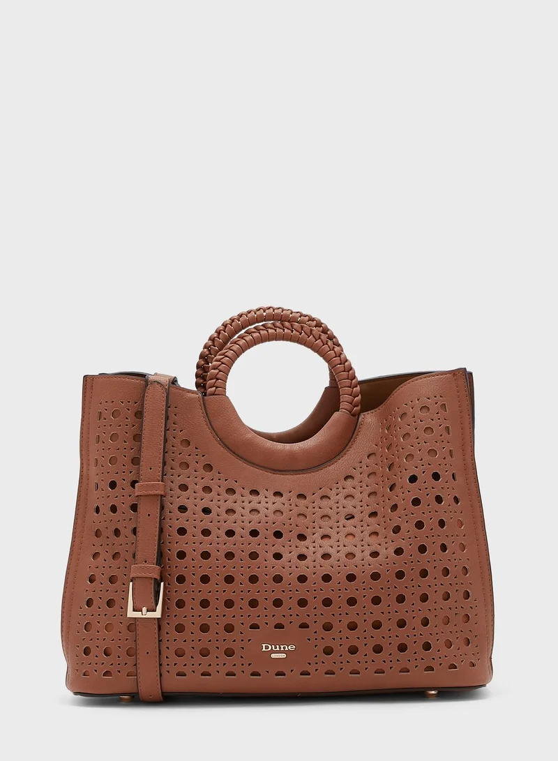 Dune LONDON Dellila Large Laser Cut Tote Bag