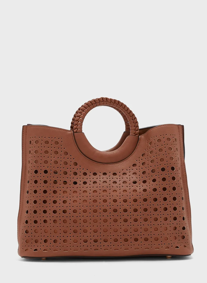 Dune LONDON Dellila Large Laser Cut Tote Bag