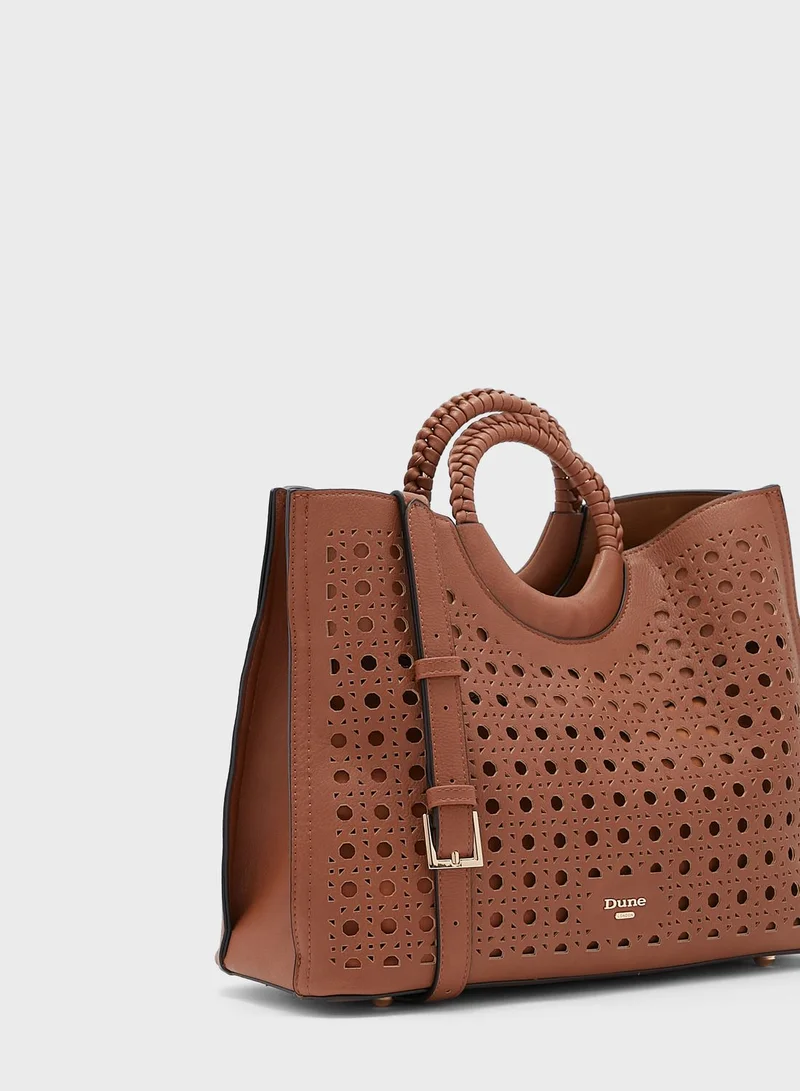 Dune LONDON Dellila Large Laser Cut Tote Bag