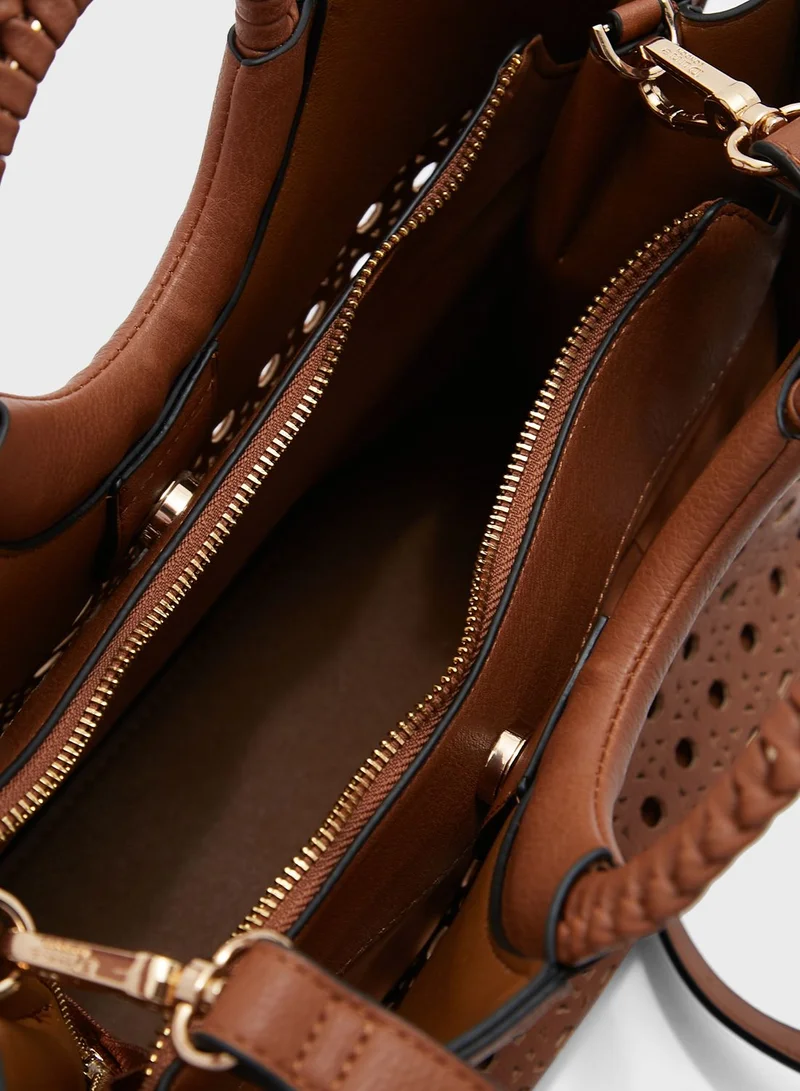 Dune LONDON Dellila Large Laser Cut Tote Bag