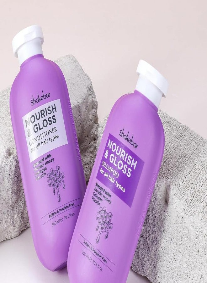 SHAKEBAR Honey Shampoo and Conditioner Set, Manuka Honey Sulfate Free Shampoo and Conditioner, Rich in Vitamins, Gloss & Supple, Moisturizing, Vegan Formula, for all Hair Types 10.1 fl.oz - Image 5