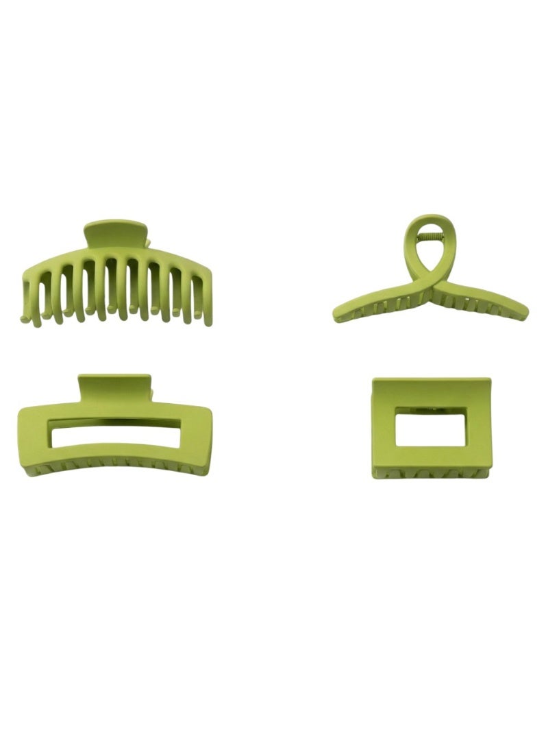 بيداني Dragon Fruit Green Matte Hair Claw Set (8-Piece) - Image 4