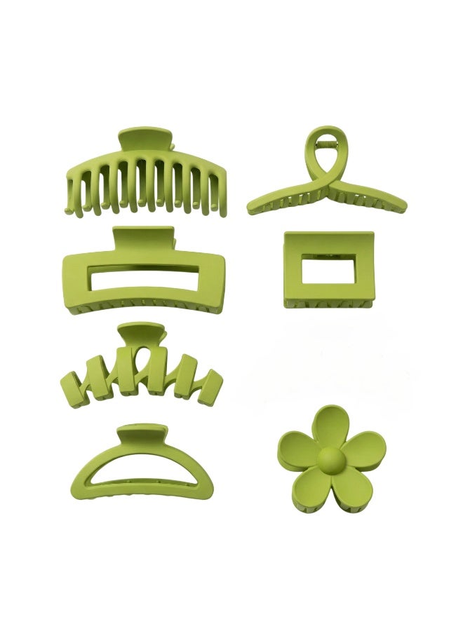 بيداني Dragon Fruit Green Matte Hair Claw Set (8-Piece) - Image 2