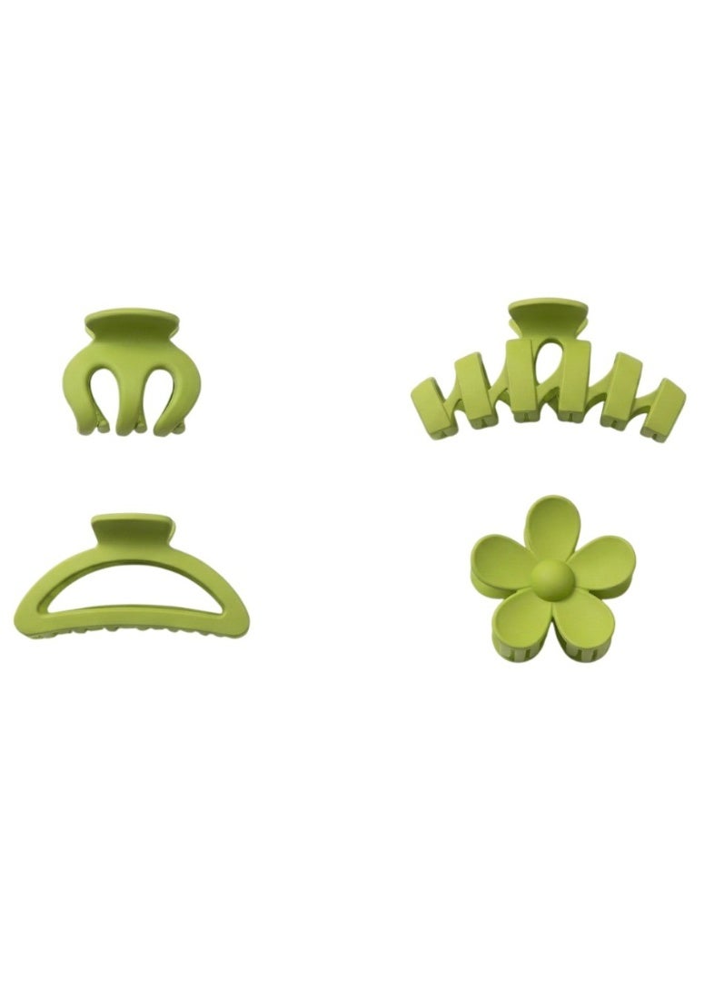 بيداني Dragon Fruit Green Matte Hair Claw Set (8-Piece) - Image 3